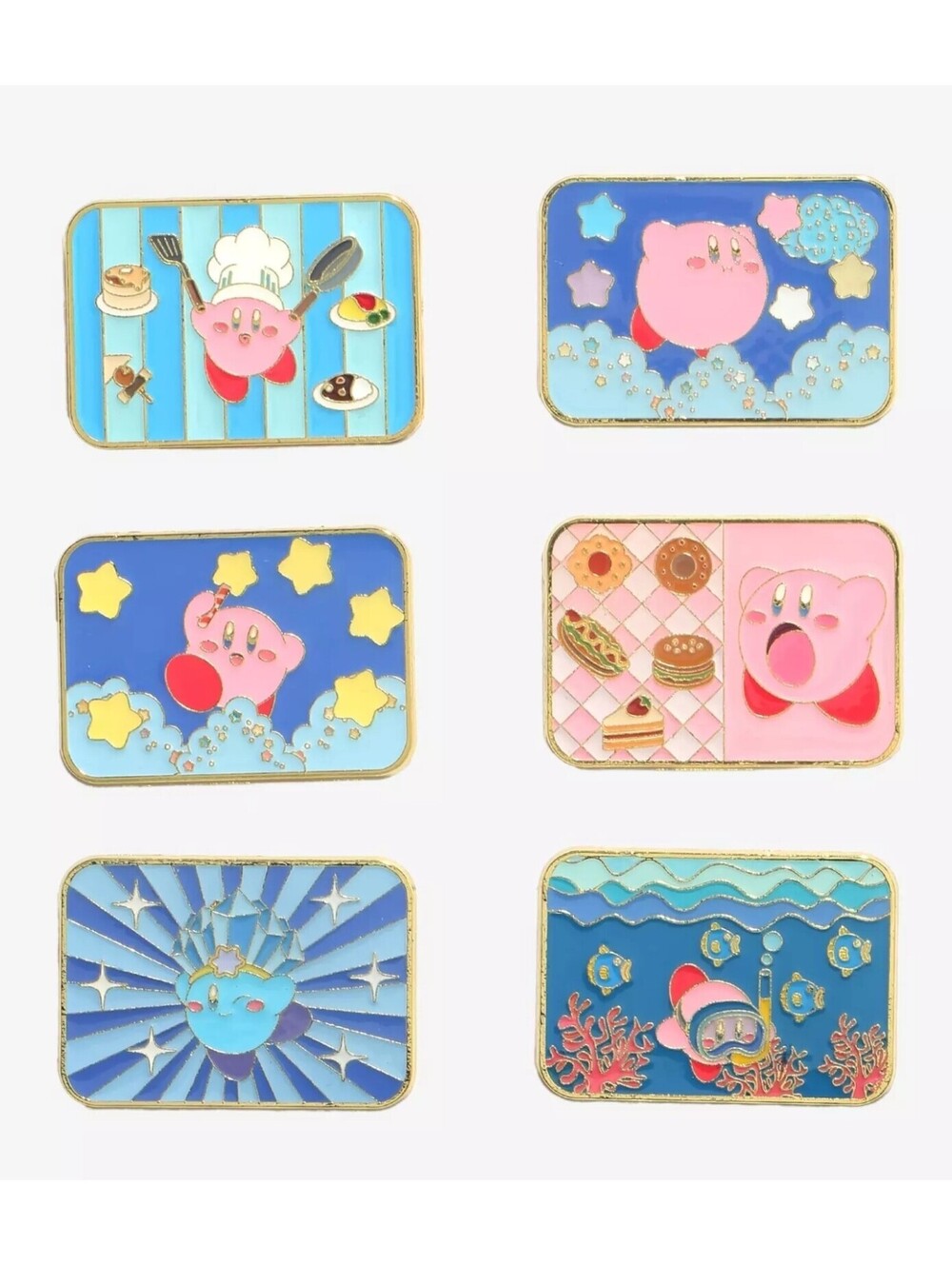 Nintendo Kirby Scenes Enamel Metal Pin Combo Set